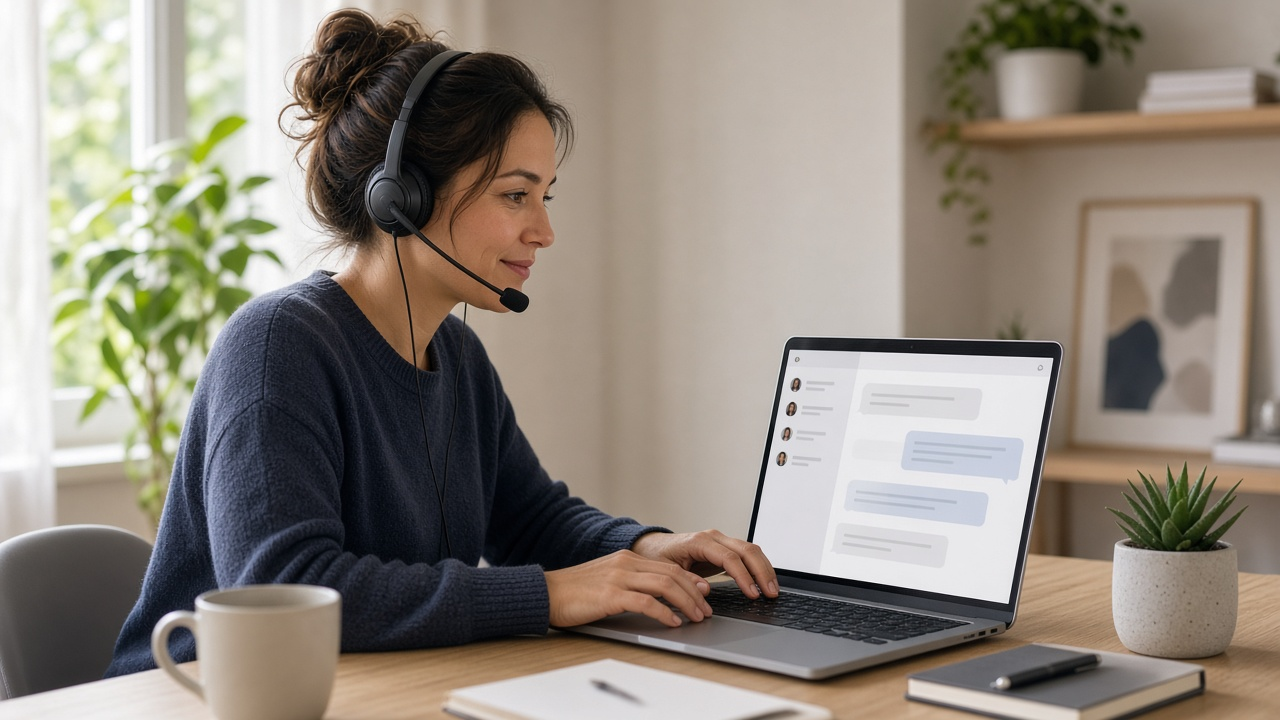 Smartphone chat bubbles for ISP customer support, editorial still